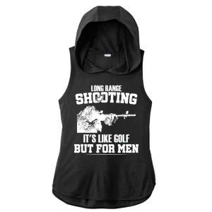 Long Range Shooting It's Like Golf But For Men Ladies PosiCharge Tri-Blend Wicking Draft Hoodie Tank