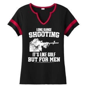 Long Range Shooting It's Like Golf But For Men Ladies Halftime Notch Neck Tee