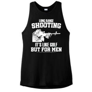 Long Range Shooting It's Like Golf But For Men Ladies PosiCharge Tri-Blend Wicking Tank