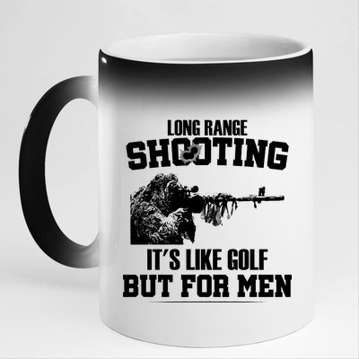 Long Range Shooting It's Like Golf But For Men 11oz Black Color Changing Mug