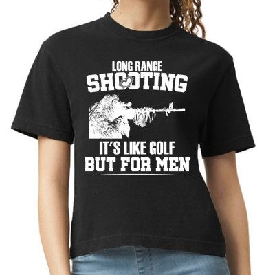 Long Range Shooting It's Like Golf But For Men Comfort Colors Boxy T-Shirt
