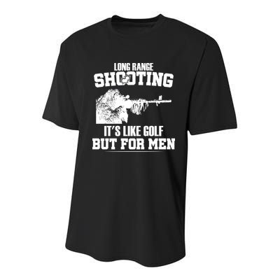 Long Range Shooting It's Like Golf But For Men Youth Performance Sprint T-Shirt