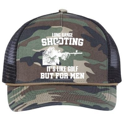 Long Range Shooting It's Like Golf But For Men Retro Rope Trucker Hat Cap