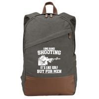 Long Range Shooting It's Like Golf But For Men Cotton Canvas Backpack