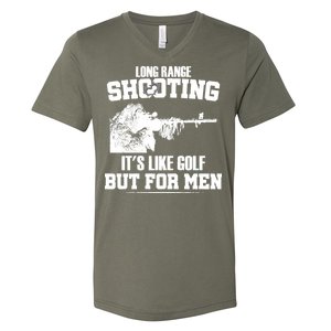 Long Range Shooting It's Like Golf But For Men V-Neck T-Shirt