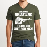 Long Range Shooting It's Like Golf But For Men V-Neck T-Shirt
