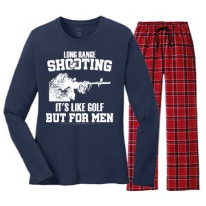 Long Range Shooting It's Like Golf But For Men Women's Long Sleeve Flannel Pajama Set 