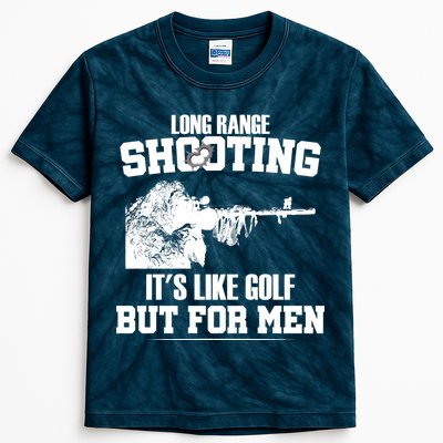 Long Range Shooting It's Like Golf But For Men Kids Tie-Dye T-Shirt