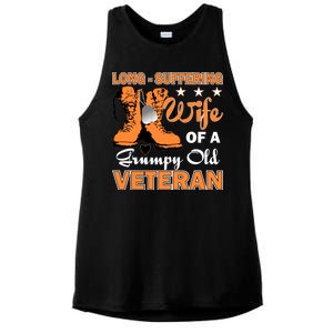 Long-Suffering Wife Of A Grumpy Old Veteran Ladies PosiCharge Tri-Blend Wicking Tank