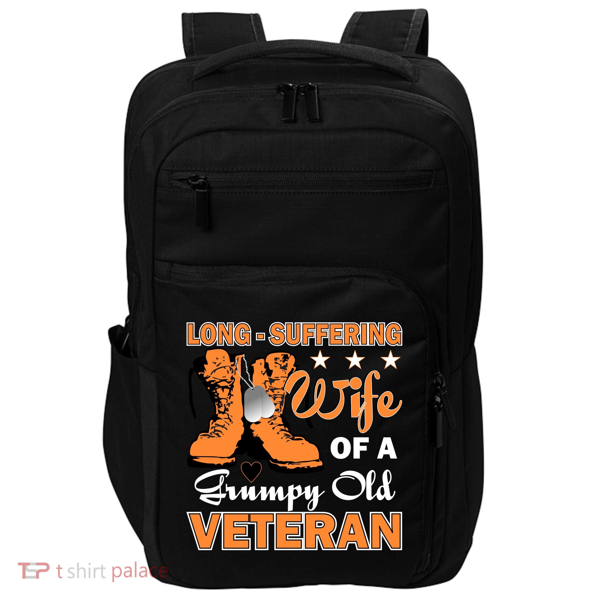 Long-Suffering Wife Of A Grumpy Old Veteran Impact Tech Backpack