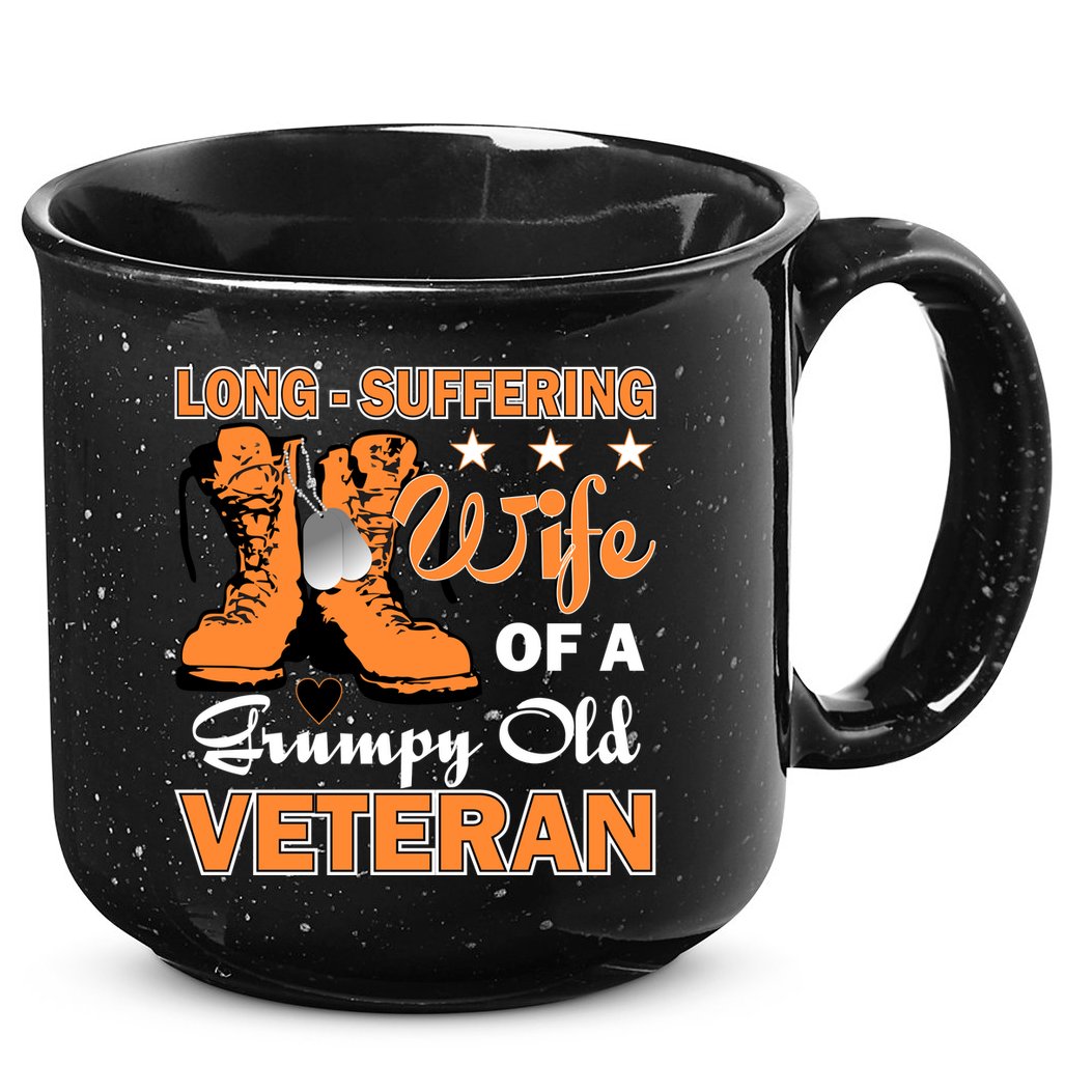 Long-Suffering Wife Of A Grumpy Old Veteran 15oz Campfire Ceramic Mug