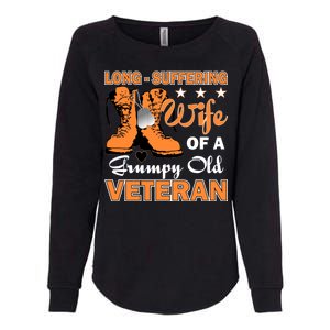 Long-Suffering Wife Of A Grumpy Old Veteran Womens California Wash Sweatshirt