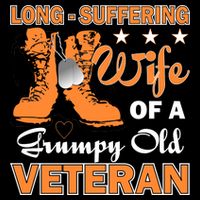 Long-Suffering Wife Of A Grumpy Old Veteran Cropped Pullover Crew