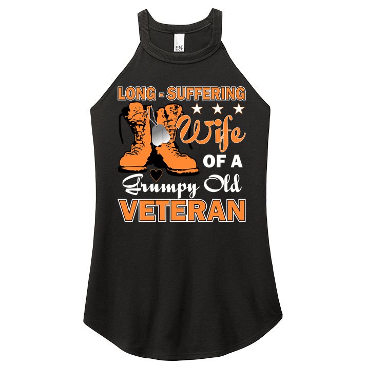 Long-Suffering Wife Of A Grumpy Old Veteran Women's Perfect Tri Rocker Tank