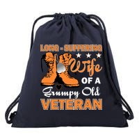 Long-Suffering Wife Of A Grumpy Old Veteran Drawstring Bag