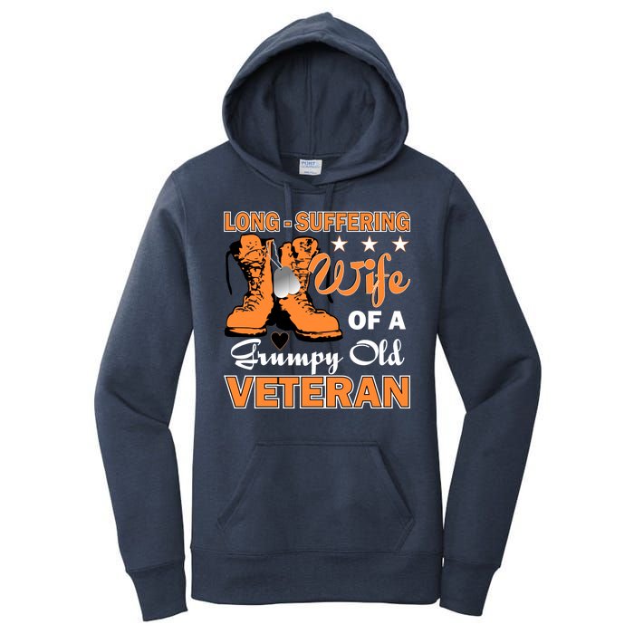 Long-Suffering Wife Of A Grumpy Old Veteran Women's Pullover Hoodie