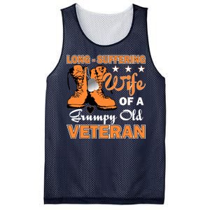 Long-Suffering Wife Of A Grumpy Old Veteran Mesh Reversible Basketball Jersey Tank