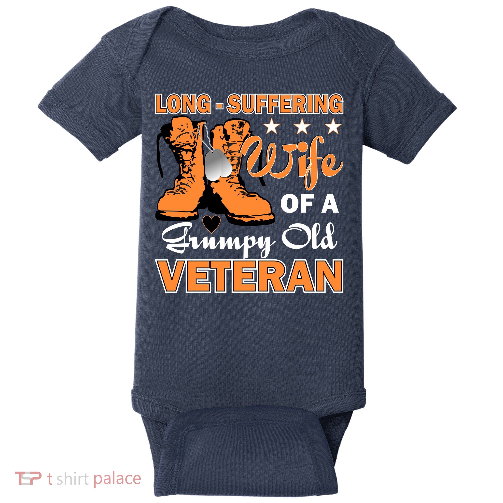 Long-Suffering Wife Of A Grumpy Old Veteran Baby Bodysuit