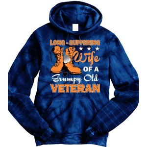 Long-Suffering Wife Of A Grumpy Old Veteran Tie Dye Hoodie