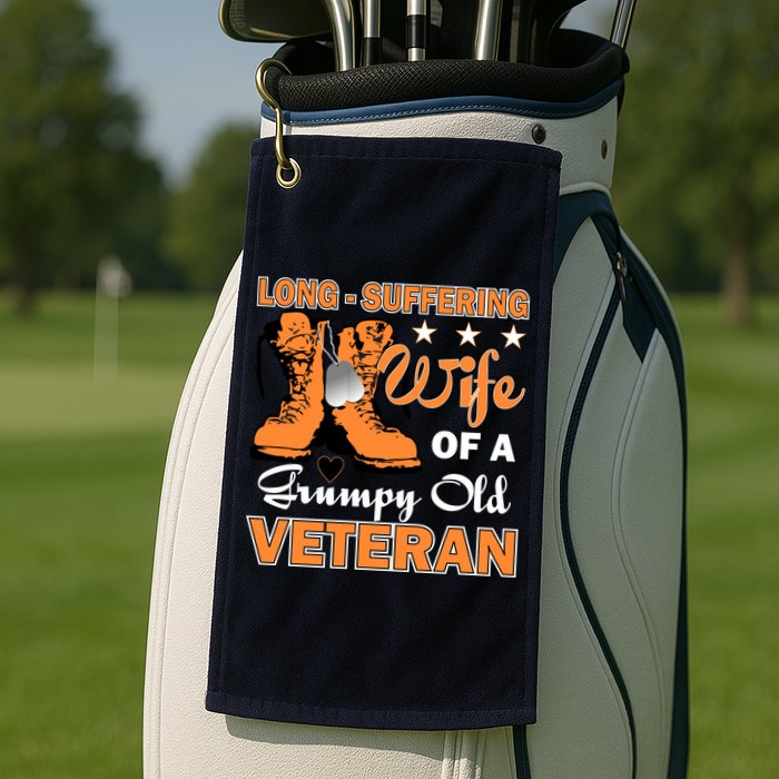 Long-Suffering Wife Of A Grumpy Old Veteran Golf Towel