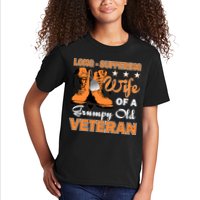 Long-Suffering Wife Of A Grumpy Old Veteran Kids T-Shirt