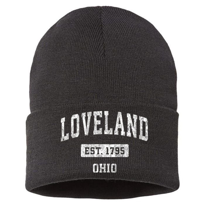 Loveland Ohio Oh Vintage Sports Established Sustainable Knit Beanie