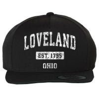 Loveland Ohio Oh Vintage Sports Established Wool Snapback Cap