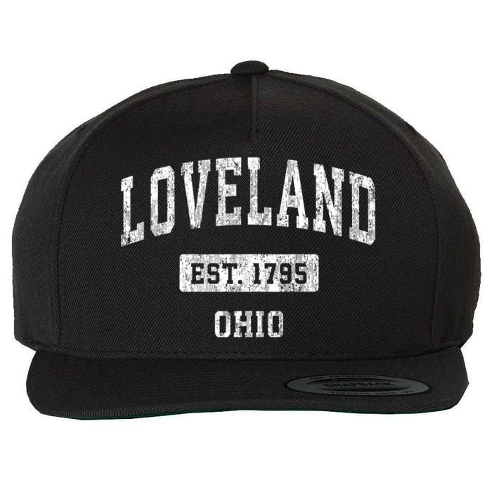 Loveland Ohio Oh Vintage Sports Established Wool Snapback Cap