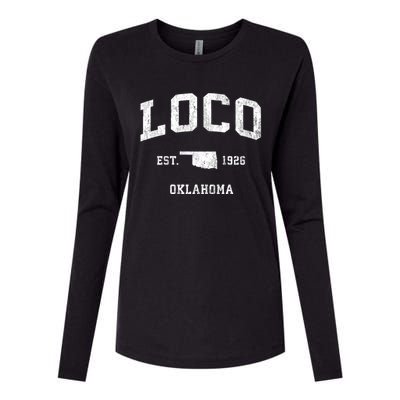 Loco Oklahoma Ok Vintage Athletic Sports Womens Cotton Relaxed Long Sleeve T-Shirt