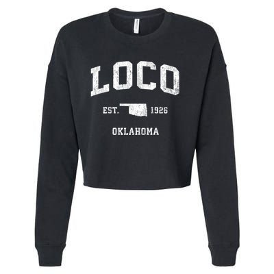 Loco Oklahoma Ok Vintage Athletic Sports Cropped Pullover Crew