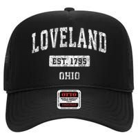 Loveland Ohio Oh Vintage Sports Established High Crown Mesh Back Trucker Hat