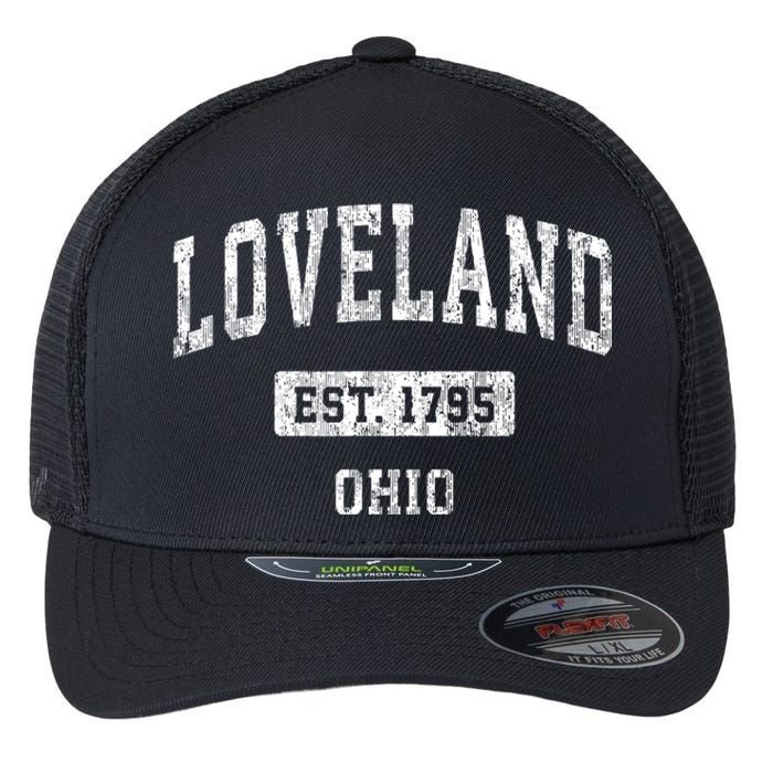 Loveland Ohio Oh Vintage Sports Established Flexfit Unipanel Trucker Cap