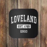 Loveland Ohio Oh Vintage Sports Established Coaster