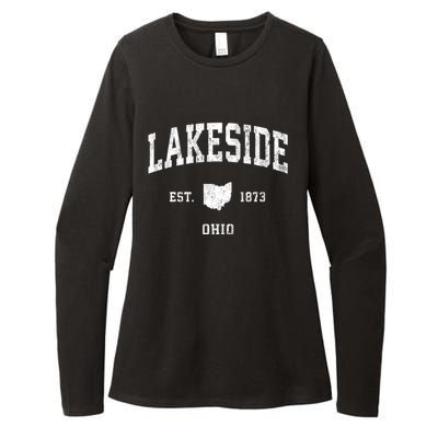 Lakeside Ohio Oh Vintage Athletic Womens CVC Long Sleeve Shirt