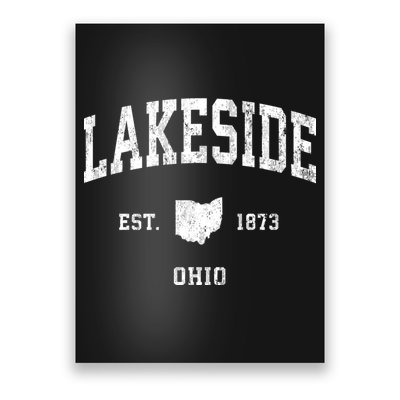 Lakeside Ohio Oh Vintage Athletic Poster