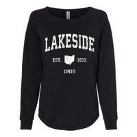 Lakeside Ohio Oh Vintage Athletic Womens California Wash Sweatshirt