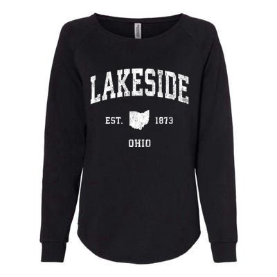 Lakeside Ohio Oh Vintage Athletic Womens California Wash Sweatshirt