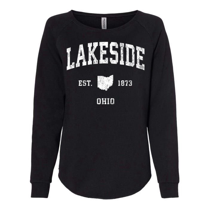 Lakeside Ohio Oh Vintage Athletic Womens California Wash Sweatshirt