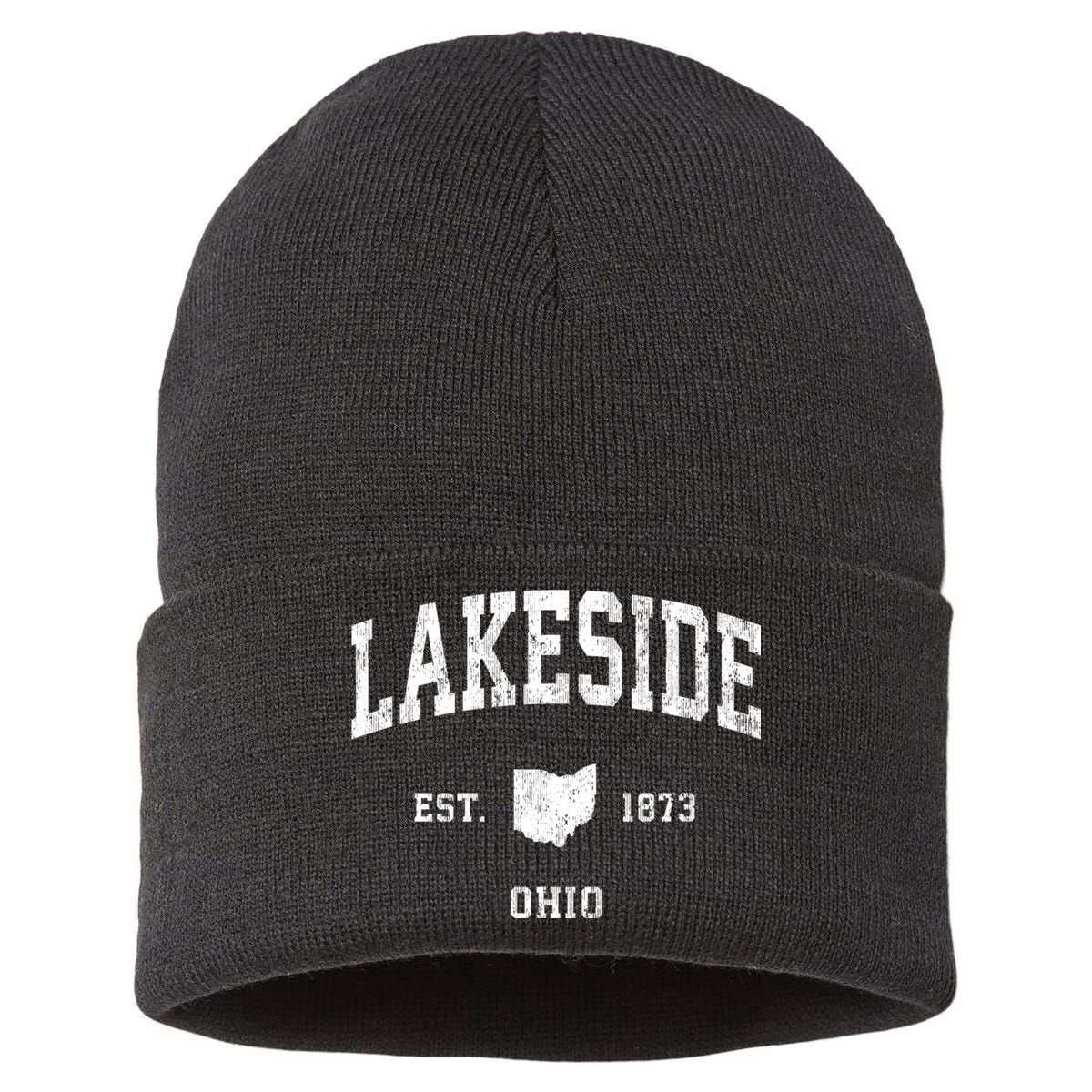 Lakeside Ohio Oh Vintage Athletic Sustainable Knit Beanie