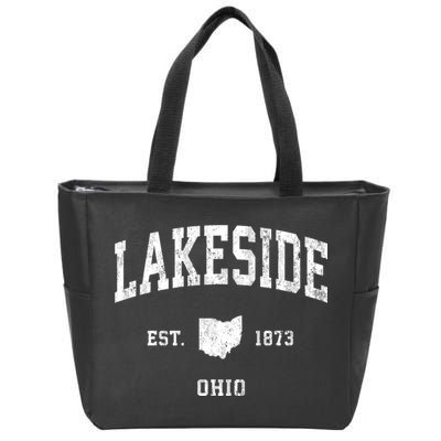 Lakeside Ohio Oh Vintage Athletic Zip Tote Bag