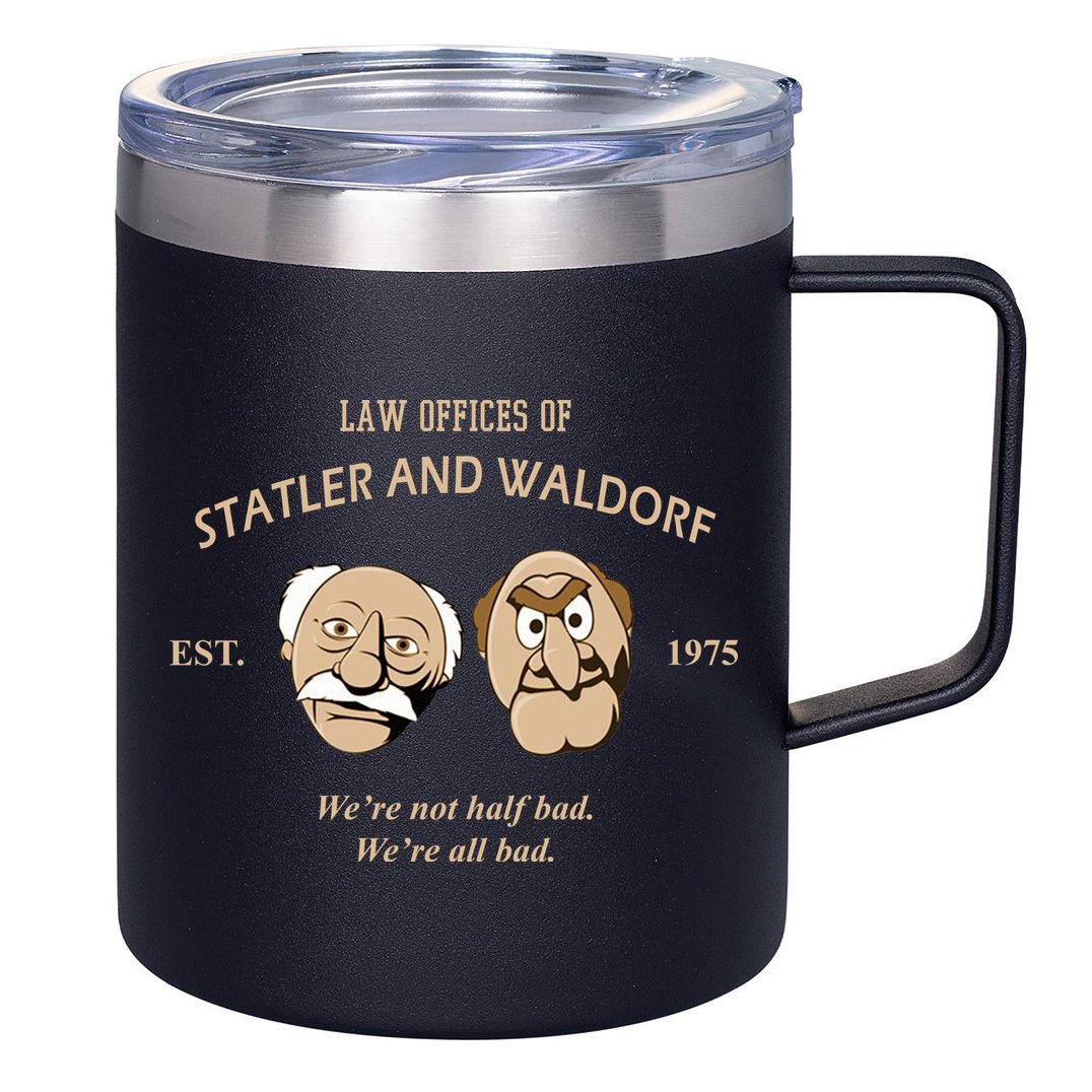 Law Offices Of Statler And Waldorf Est 1975 12oz Stainless Steel Coffee Mug