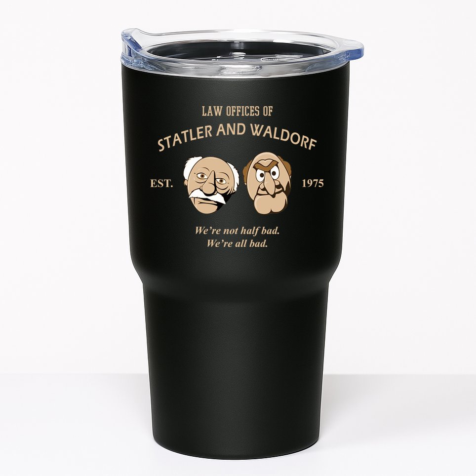 Law Offices Of Statler And Waldorf Est 1975 Tumbler