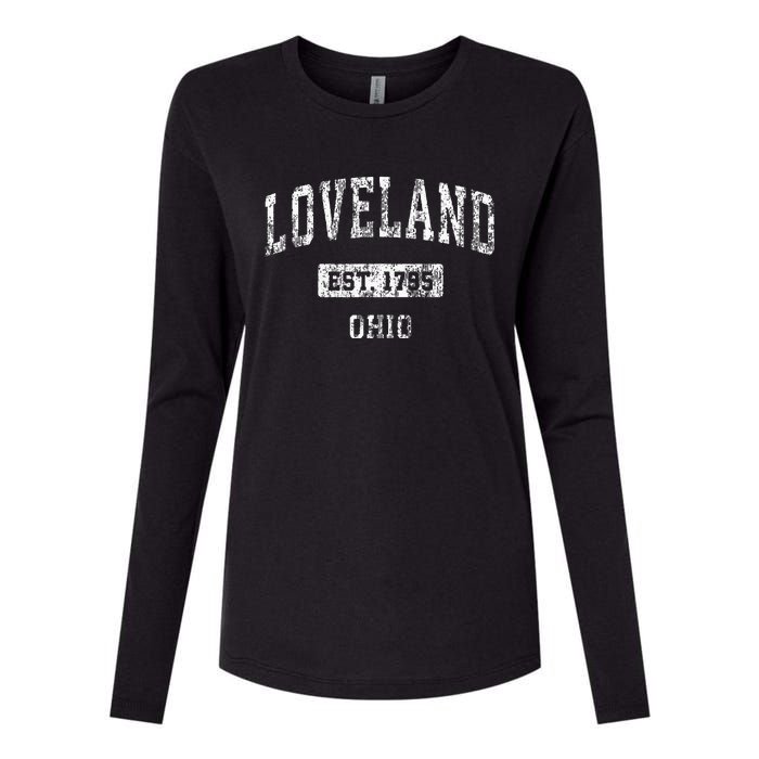 Loveland Ohio Oh Vintage Sports Established Womens Cotton Relaxed Long Sleeve T-Shirt