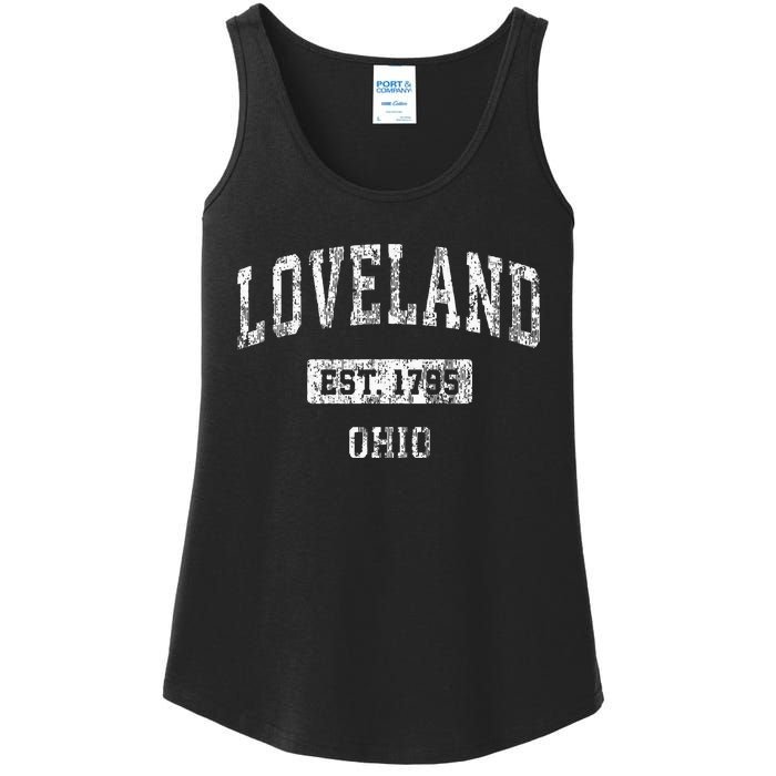 Loveland Ohio Oh Vintage Sports Established Ladies Essential Tank