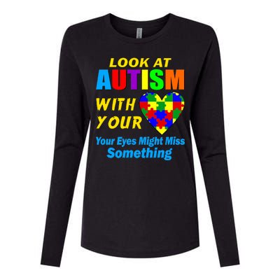 Look At Autism With Your Heart Womens Cotton Relaxed Long Sleeve T-Shirt