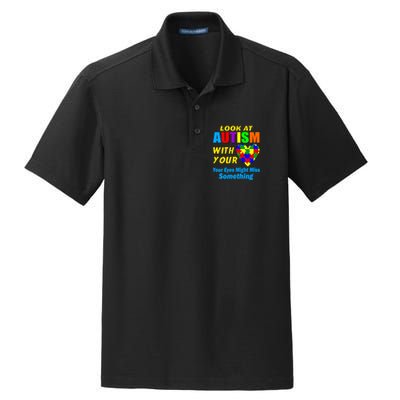 Look At Autism With Your Heart Dry Zone Grid Polo