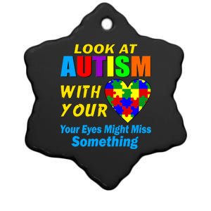 Look At Autism With Your Heart Ceramic Star Ornament