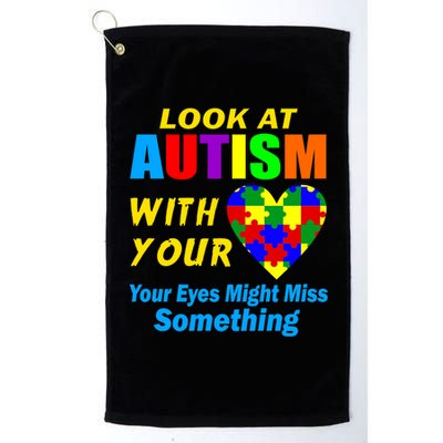 Look At Autism With Your Heart Platinum Collection Golf Towel