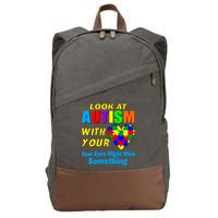 Look At Autism With Your Heart Cotton Canvas Backpack
