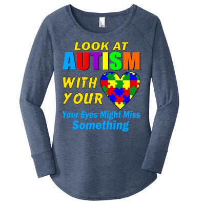 Look At Autism With Your Heart Women's Perfect Tri Tunic Long Sleeve Shirt